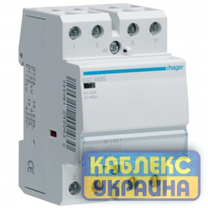 Контактор безшумный 63А 4НВ 230В, 3м Hager