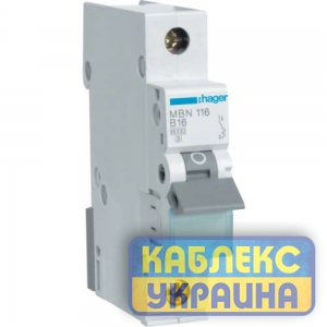 Авт.выкл. В 1р 16А Hager 6kA