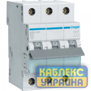Авт.выкл. В 3р 32А Hager 6kA