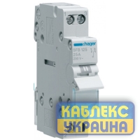 Переключатель I-0-II с общ.выходом сверху, 1 пол., 25А/230В, 1м Hager