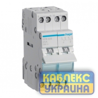 Переключатель I-0-II с общ.выходом снизу, 2 пол., 25А/230В, 2м Hager