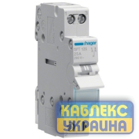 Переключатель I-0-II с общ.выходом сверху, 1 пол., 25А/230В, 1м Hager