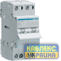Переключатель I-0-II с общ.выходом сверху, 2-пол., 32А/230В, 2м Hager