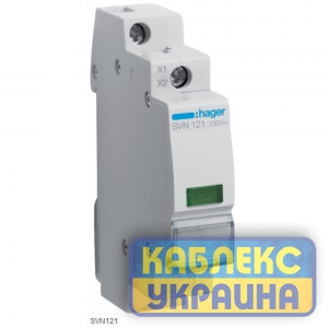 Индикатор LED, 230B, зеленый, 1м Hager