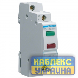 Индикатор двойной LED, 230B, зелен.+красный, 1м Hager