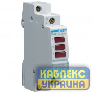 Индикатор тройной LED, 230B, 3 красных, 1м Hager