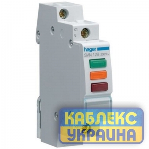 Індикатор потрійний LED, 230В, червоний-зелений-помаранчовий, 1м
