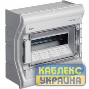 Щит на 12(14) модулів, зовнішній з прозорими дверцятами IP65 VECTOR Hager Розмір 310*300*152