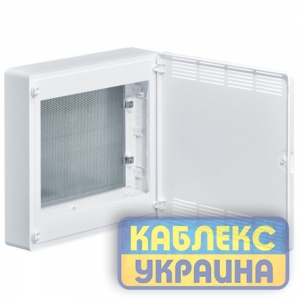 Щит 2-рядний для ММ-обладнання, зовнішній, білі пластикові перфоровані двері, GOLF Розмір 377*390*99 IP20