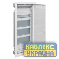 Щит 4-рядний для мультимедіа та зв'язку, внутрішній з металевими дверями, VOLTA Розмір 348*755*95 IP30