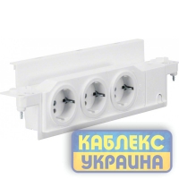 Розетка 3-кратна з з/к з розворотом на 90град.