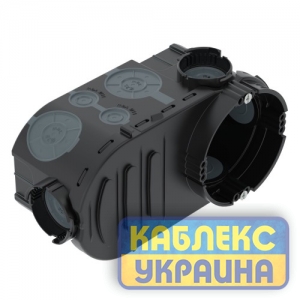 Установча коробка з додат. простором UE 66-L для цегл. стіни, з мембр. 61х66, L= 148 чорний / ПП-ТПЕ