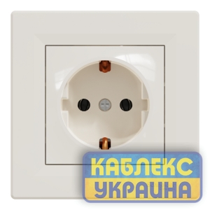Розетка із заземленням Asfora крем (10 шт.)
