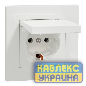 Розетка із з/к із кришкою Asfora білий (10 шт.)