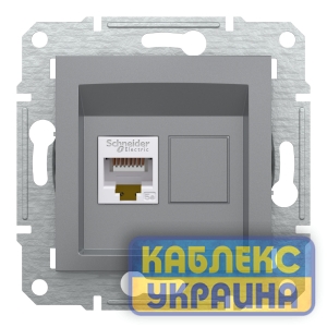 Розетка комп’ютерна Asfora сталь