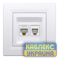 Розетка комп'ютер + телефон Asfora білий