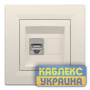 Розетка комп'ютерна RJ45 STP кат. 5E крем Asfora