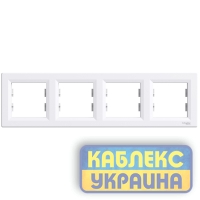 Рамка 4-а горизонтальна Asfora білий (без упаковки)