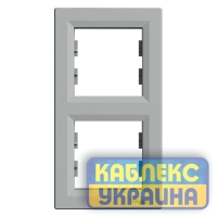 Рамка 2-місна вертикальна Asfora Алюміній