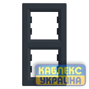 Рамка 2-місна вертикальна Asfora Антрацит