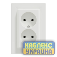 Розетка 2-а без з/к Asfora білий (10 шт.)