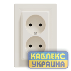 Розетка подвійна без заземлення Asfora крем (10 шт.)