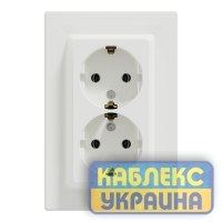 Розетка 2-а із з/к Asfora білий (10 шт.)