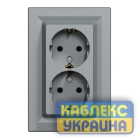 Розетка 2-га із з/к Asfora сталь