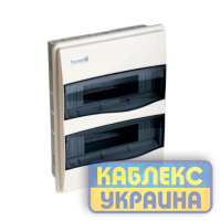 Щит вбудований CAPA 2x12 (24 мод.), IP40, проз. двері, з N і PE шинами