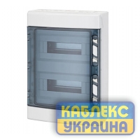 Щит навісний ROCA 2х12 (24 мод.), IP65, проз. двері, з N і PE шинами