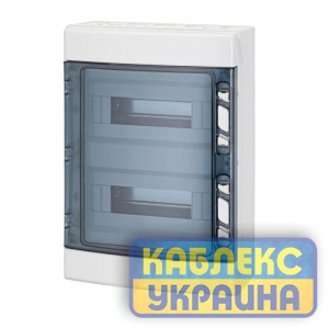 Щит навісний ROCA 2х12 (24 мод.), IP65, проз. двері, з N і PE шинами