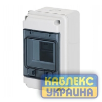 Щит навісний ROCA  1x4 (4 мод.), IP65, проз. двері, з N і PE шинами