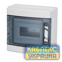 Щит навісний ROCA  1x8 (8 мод.), IP65, проз. двері, з N і PE шинами