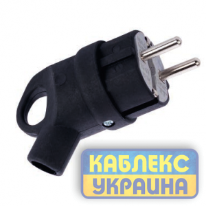 Вилка кутова з ручкою з заземленням каучукова FAR (50/300 шт)