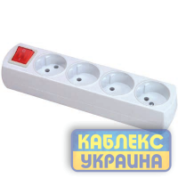 Колодка 4 ГН без заземлення,з вимикачем  FAR  MANOLYA (20/120 шт)
