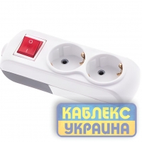 Колодка 2 ГН із заземленням, з вимикачем FAR LARA